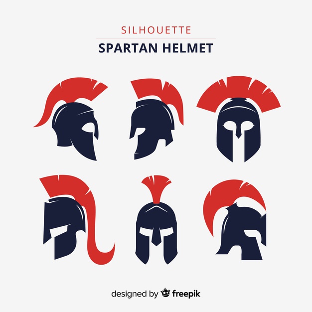626x626 Spartan Helmet Collection Vector Free Download