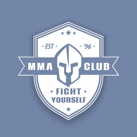 Mma Club Vintage Emblem, Sign, Logo With Spartan Helmet On Shield 450x450 Mma Club Vintage Emblem, Sign, Logo With Spartan Helmet On Shield