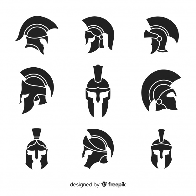 626x626 Silhouette Spartan Helmet Collection Vector Free Download