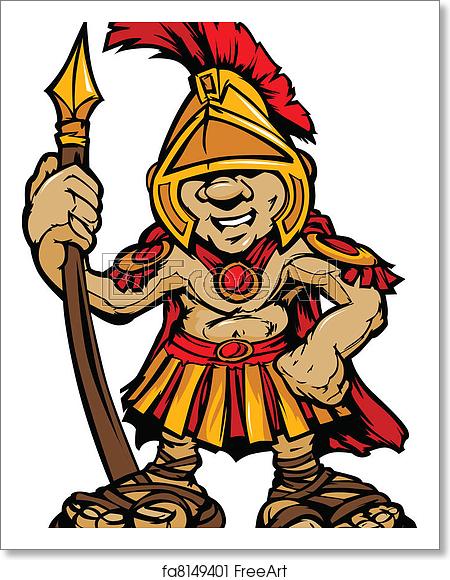 450x580 Free Art Print Of Spartan Trojan Mascot Vector Cartoo Cartoon