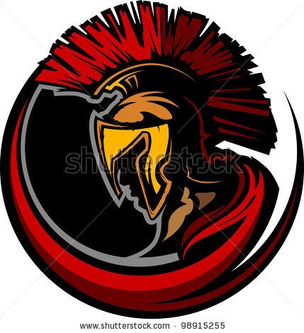 429x470 Graphic Trojan Or Spartan Vector Mascot With Headdress