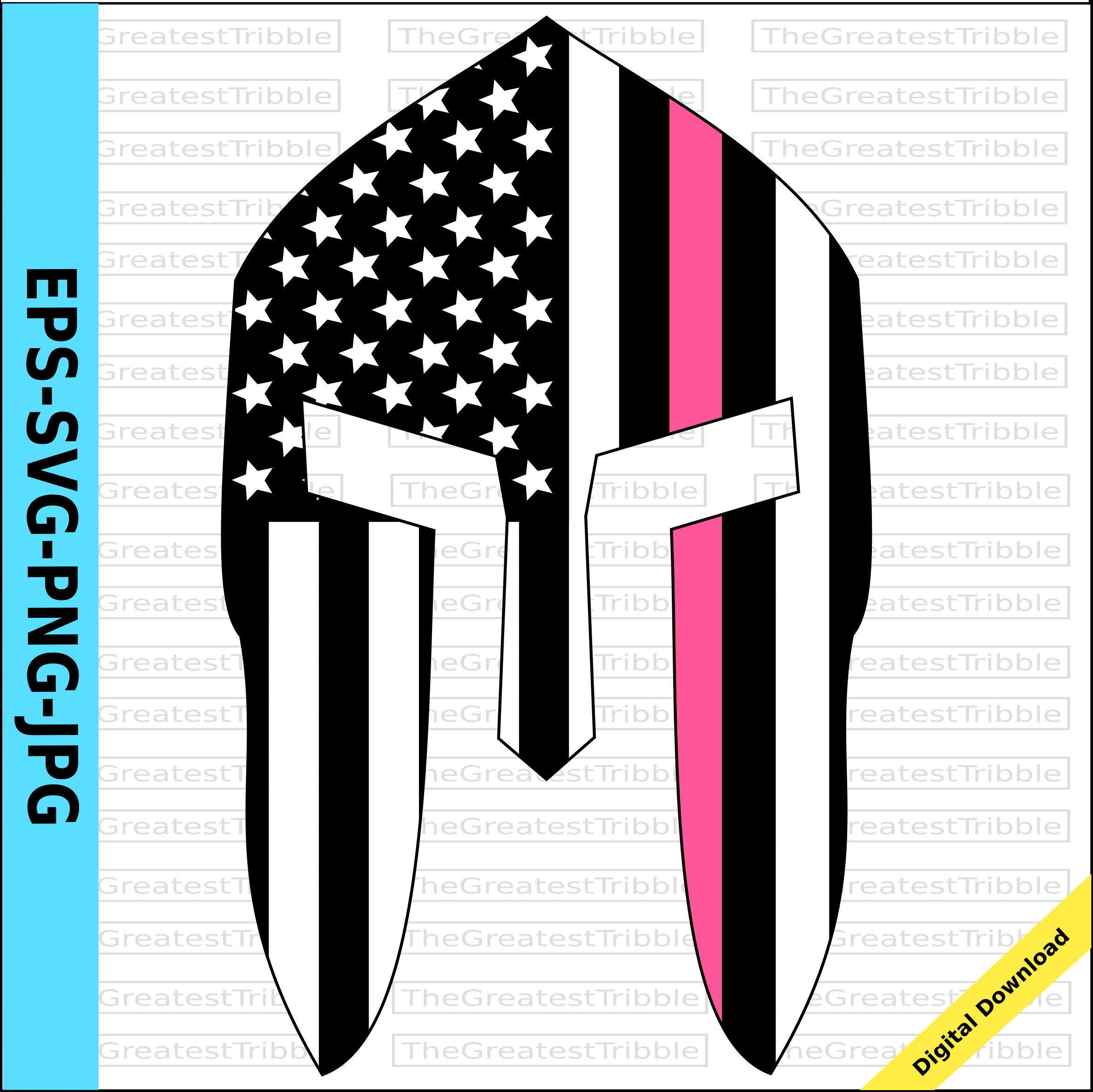 Spartan Helmet Front Thin Pink Line Usa Flag American Flag Etsy 2348x2346 Spartan Helmet Front Thin Pink Line Usa Flag American Flag Etsy