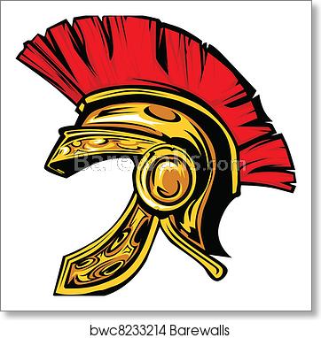 Spartan Trojan Helmet Mascot Vector, Art Print Barewalls Posters 362x382 Spartan Trojan Helmet Mascot Vector, Art Print Barewalls Posters