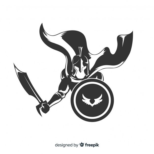 626x626 Silhouette Of Spartan Warrior With Sword Free Vector Silhouette