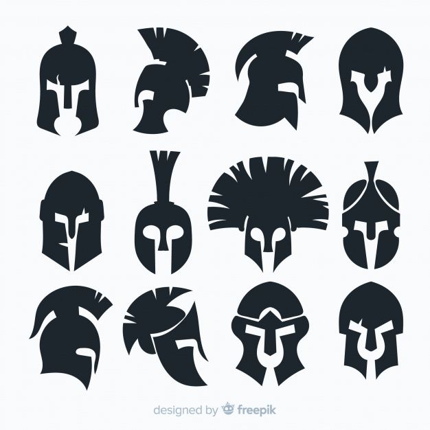 626x626 Silhouette Spartan Helmet Collection Free Vector Rome Spartan