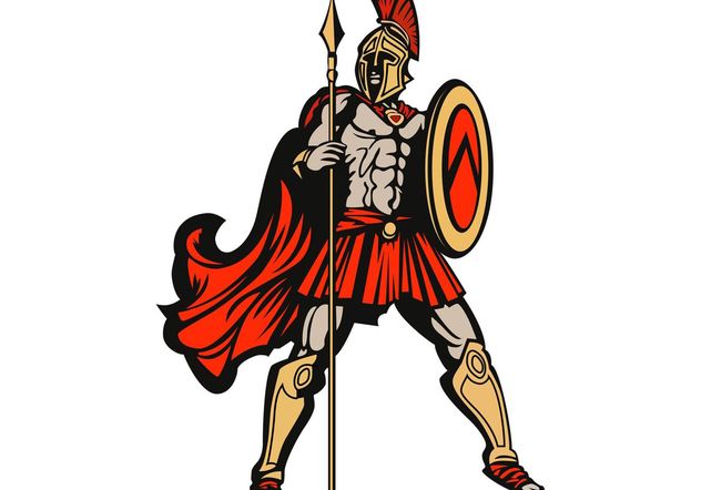 632x442 Free Vector Spartan With Spear And Shield Free Vector Download