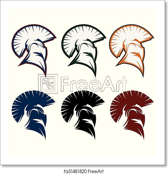 561x581 Free Art Print Of Spartan Warrior Set Vector Design Template