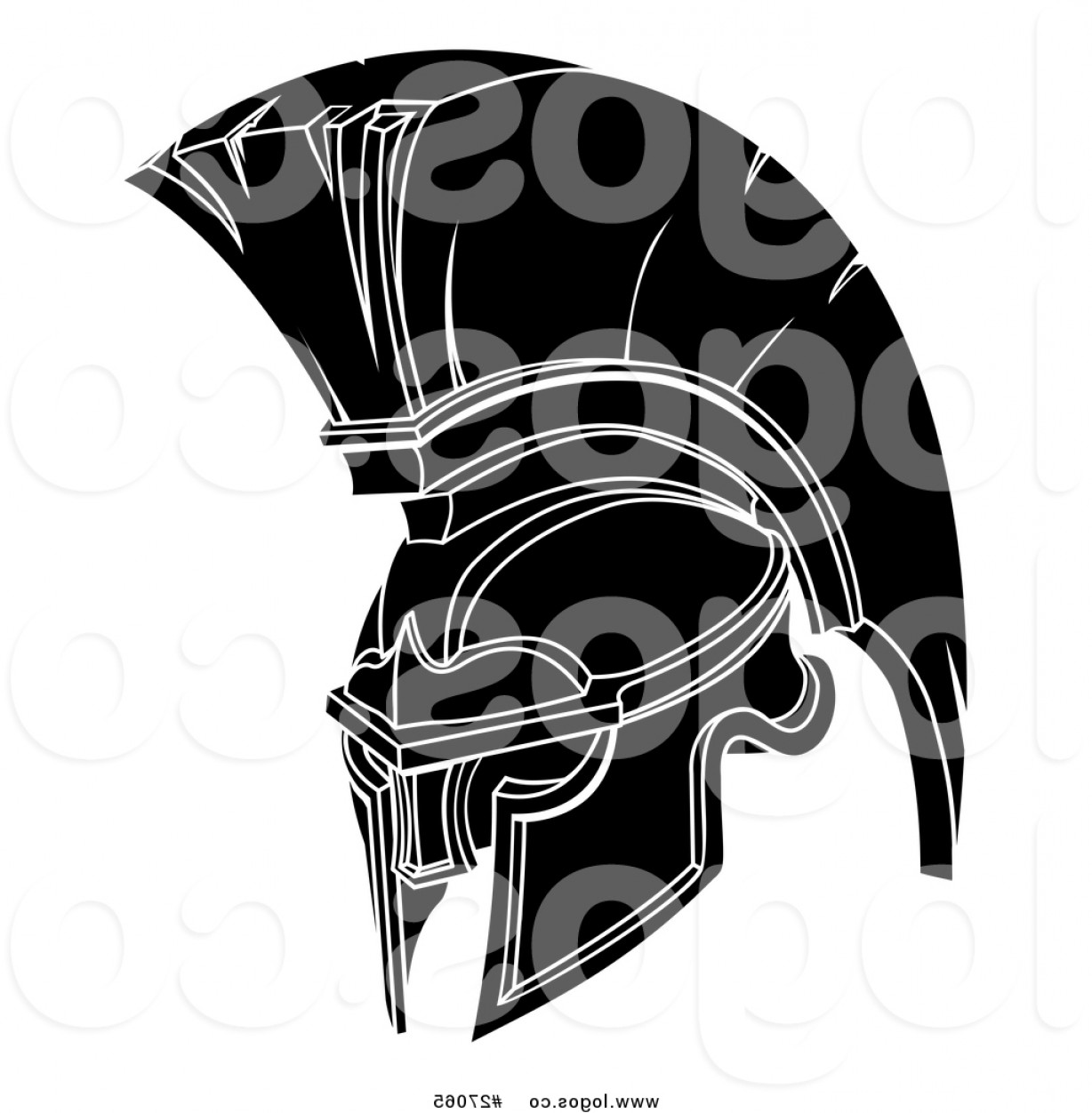 1228x1252 Vector Logo Of A Black And White Trojan Spartan Helmet
