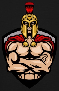 Spartan Warrior Lable Logo Vector Image Cartoon Men's Tall T Shirt 190x294 Spartan Warrior Lable Logo Vector Image Cartoon Men's Tall T Shirt