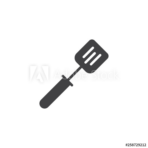 500x500 Kitchenware Spatula Vector Icon Filled Flat Sign For Mobile