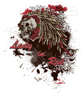 266x300 Colorful Vector T Shirt Design With Skull Royalty Free Stock Image