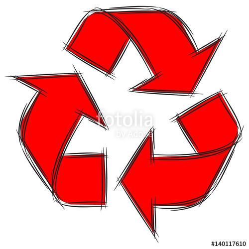 500x500 Cute Cartoon Doodle Of Recycle Sign Stock Image And Royalty Free