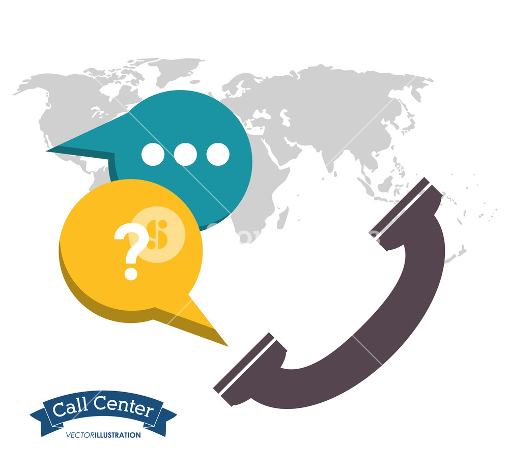 1000x934 Call Center Telephone Support Bubble Speak Vector Illustration