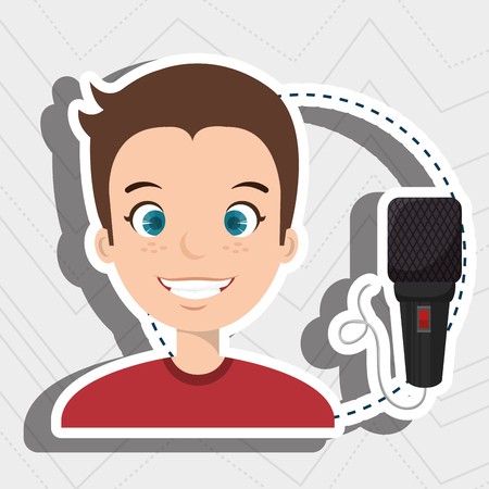 450x450 Man Microphone Audio Speak Vector Illustration Royalty