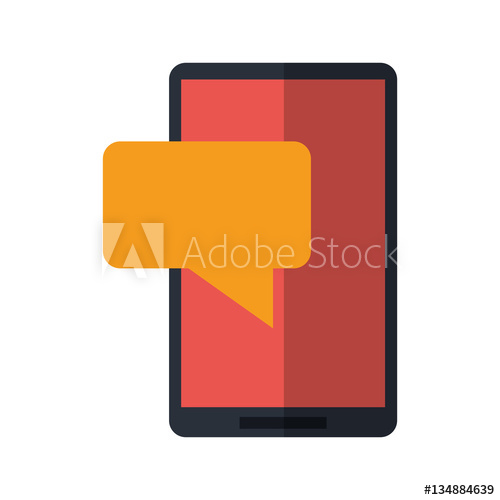 500x500 Smartphone Sms Talking Bubble Speak Vector Illustration