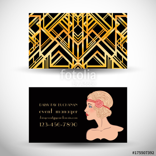 500x500 Art Deco Style Business Card Abstract Vintage Patterns