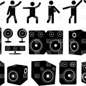 Silhouettes Of Speakers And Dancing People Vector Clipart Wallkeeper 300x300 Silhouettes Of Speakers And Dancing People Vector Clipart Wallkeeper