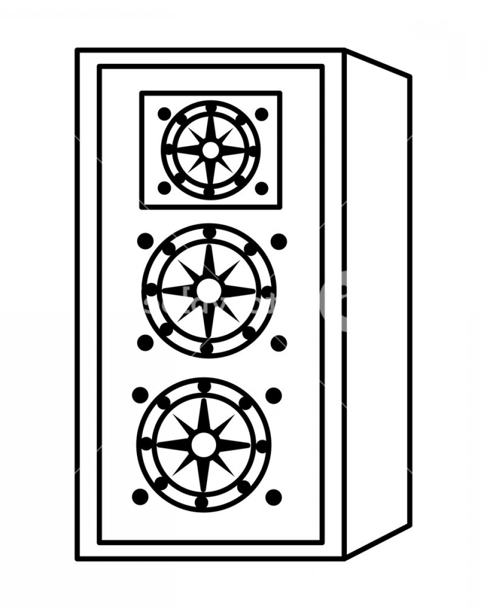 Speaker Box Icon Black And White Vector Illustration Graphic 960x1200 Speaker Box Icon Black And White Vector Illustration Graphic