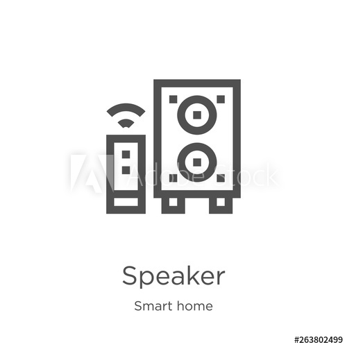 500x500 Speaker Icon Vector From Smart Home Collection Thin Line Speaker