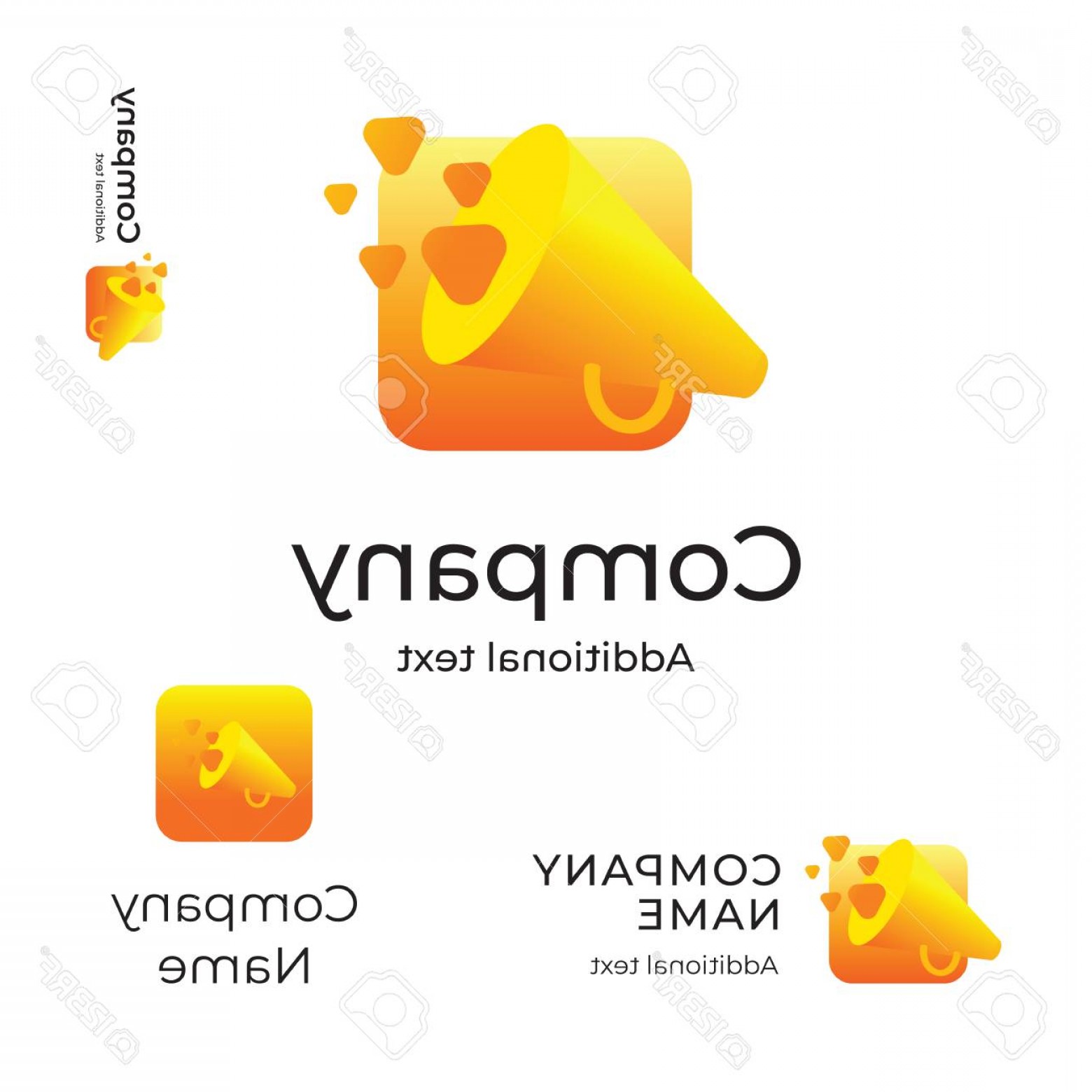 1560x1560 Photostock Vector Speaker Modern Logo Vector Illustration Set