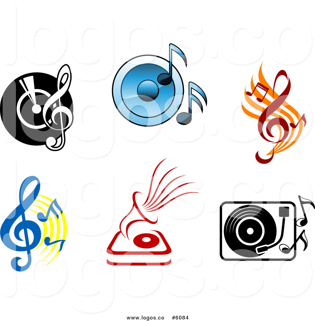 1024x1044 Royalty Free Vector Logos Of Viny Records Speakers And Music Notes