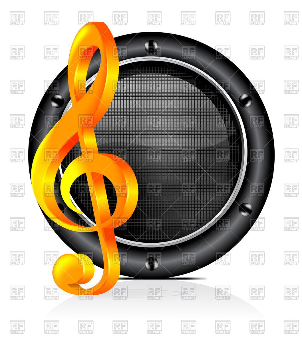 1058x1200 Speaker And Treble Clef Vector Image Of Icons And Emblems