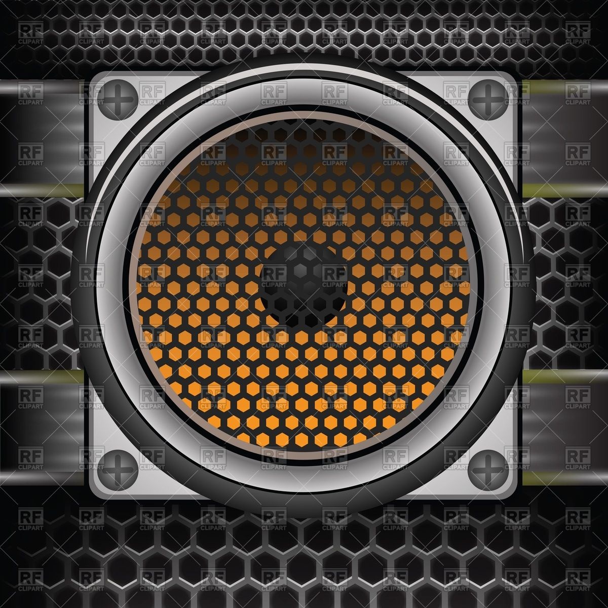1200x1200 Musical Speaker On Perforated Background Vector Image