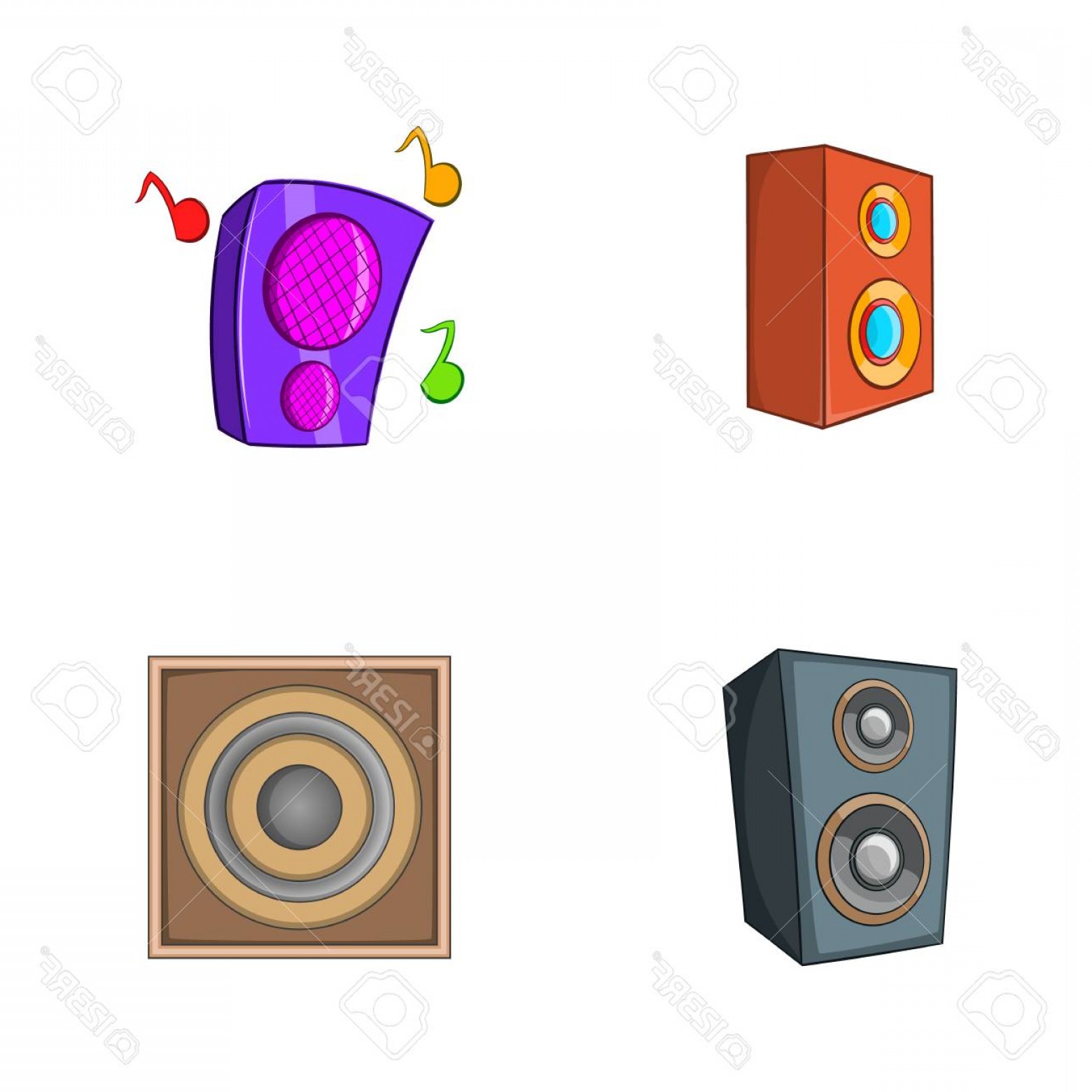 1560x1560 Photostock Vector Speaker Icon Set Cartoon Set Of Speaker Vector