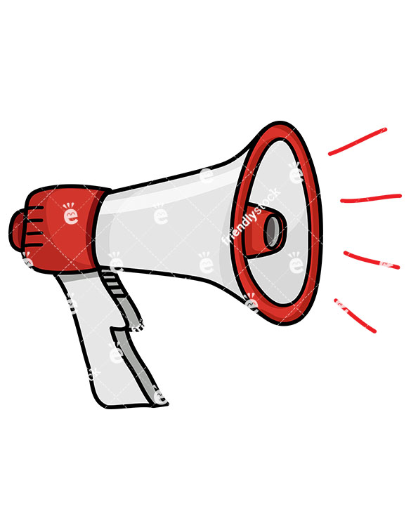 585x755 Loud Speaker Cartoon Vector Clipart