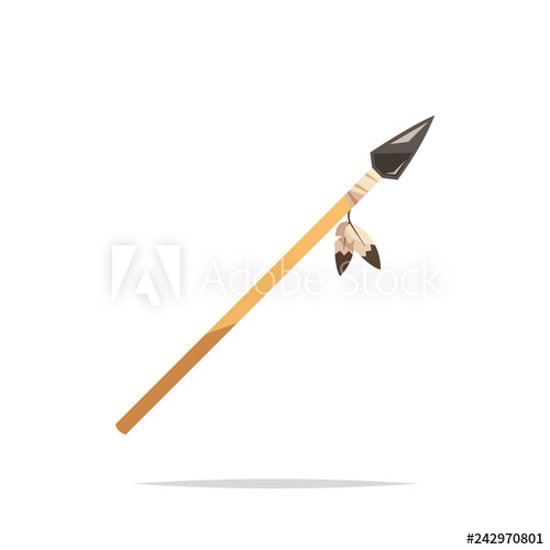 Native American Spear Vector Isolated Illustration 500x500 Native American Spear Vector Isolated Illustration