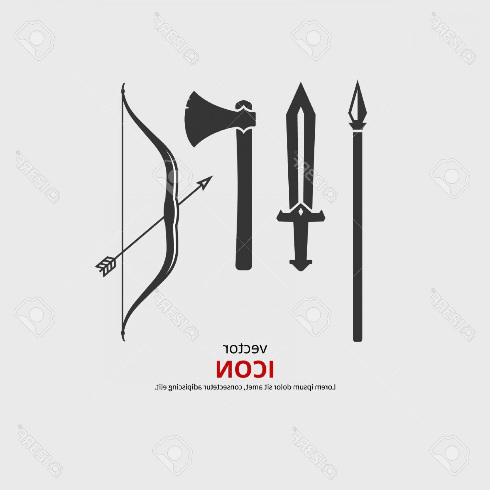 Photostock Vector Weapon Medieval Icons Axe Sword Bow Spear Vector 1560x1560 Photostock Vector Weapon Medieval Icons Axe Sword Bow Spear Vector