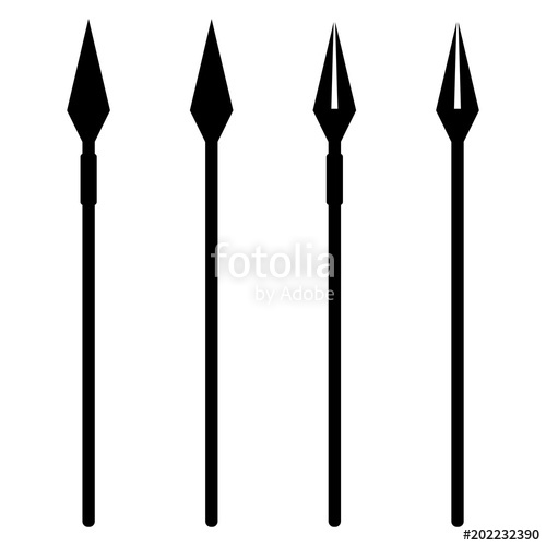 Simple, Flat, Black And White Spear Silhouette Illustration Four 500x500 Simple, Flat, Black And White Spear Silhouette Illustration Four