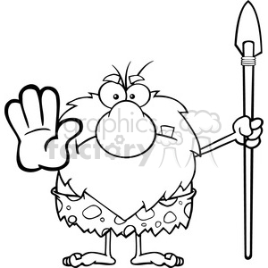 Black And White Angry Male Caveman Cartoon Mascot Character 300x300 Black And White Angry Male Caveman Cartoon Mascot Character