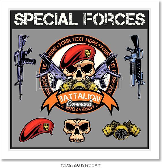 561x581 Free Art Print Of Special Forces Patch Set