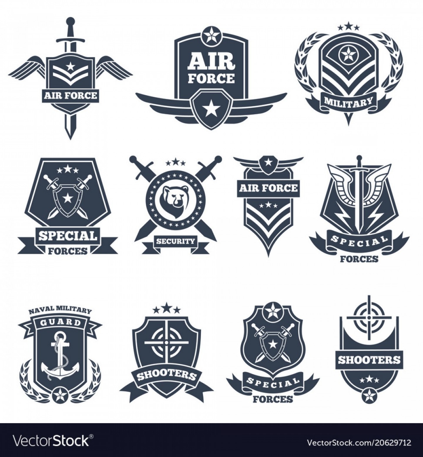 1440x1555 Military Logos And Badges Army Symbols Isolated Vector Hoodamathrun