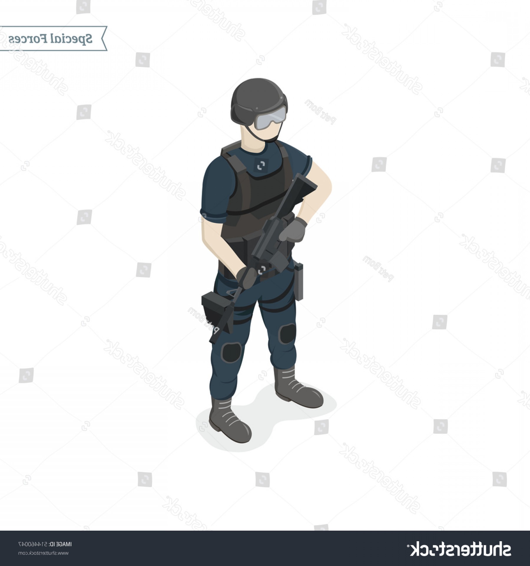 1800x1920 Isometric Special Forces Soldier Swat Vector Catamart