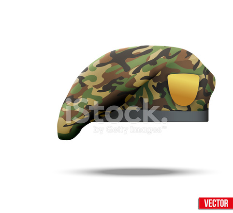 482x439 Military Camo Beret Special Forces Stock Vector