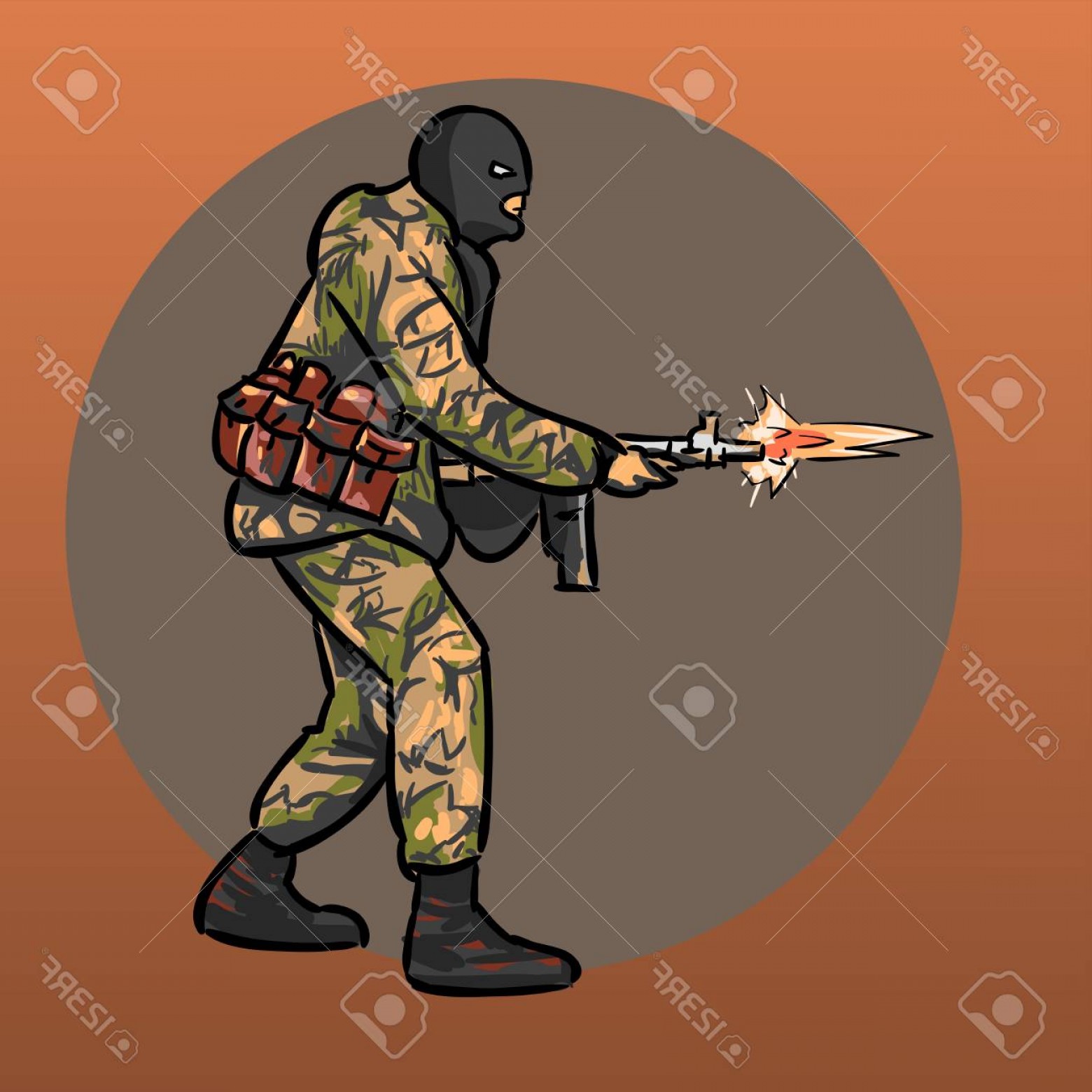 1560x1560 Photostock Vector Soldier With Gun Warrior Special Forces