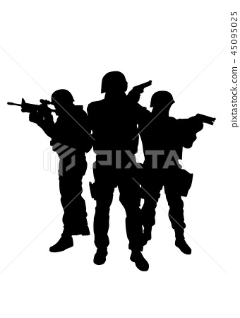 340x450 Police Special Forces Officers Vector Black