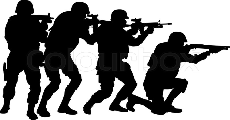 800x419 Police Special Forces Tactical Team, Stock Vector Colourbox