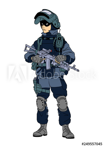 354x500 Special Forces Urban Soldier In Tactical Uniforms