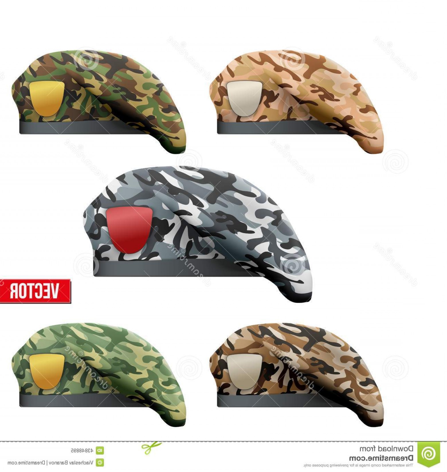 1560x1647 Stock Illustration Set Military Camo Beret Special Forces Texture
