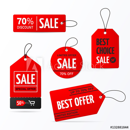 500x500 Set Of Sale Tags With Text