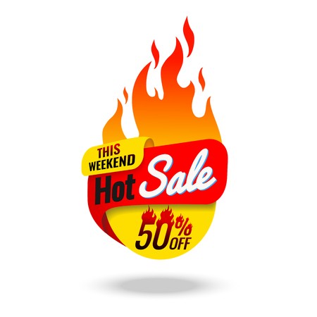 450x450 Hot Sale Banner, This Weekend Special Offer, Vector Illustration