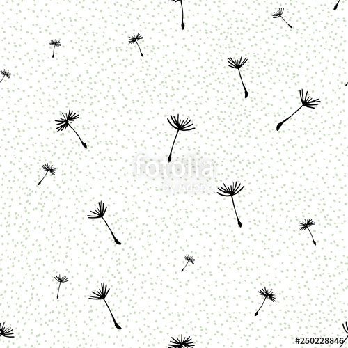 500x500 Floral Background Seamless Pattern With Dandelion Fluff