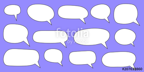 500x250 Empty Blank Speech Bubbles, Speech Balloon, Vector Stock Image