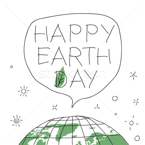 600x600 Happy Earth Day In Speech Balloon Vector Illustration