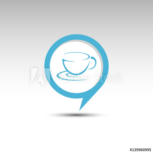 500x500 Coffee Cup In Speech Balloon Vector Logo Speech Balloon Cup Icon