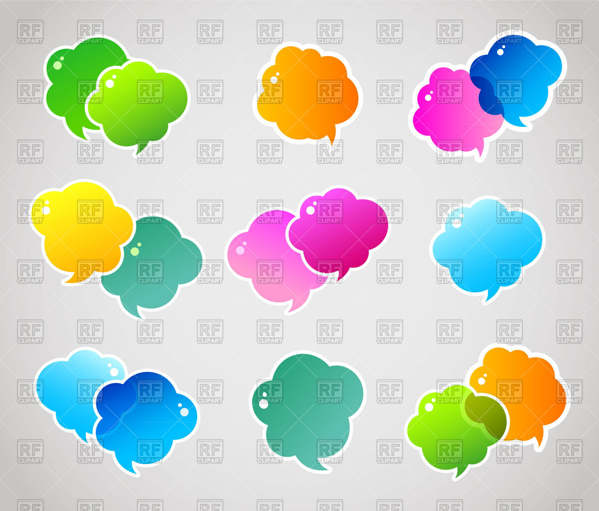 1200x1023 Glossy Speech Bubble Icons Vector Image Of Icons And Emblems
