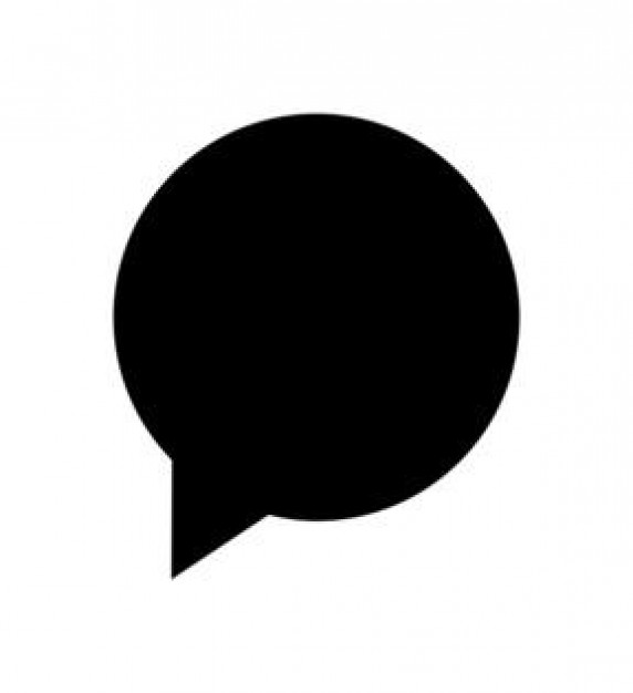 572x626 Black Plain Speech Bubble Vector